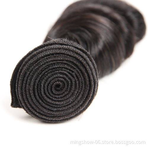 100% raw human hair loose wave brazilian hair bundle